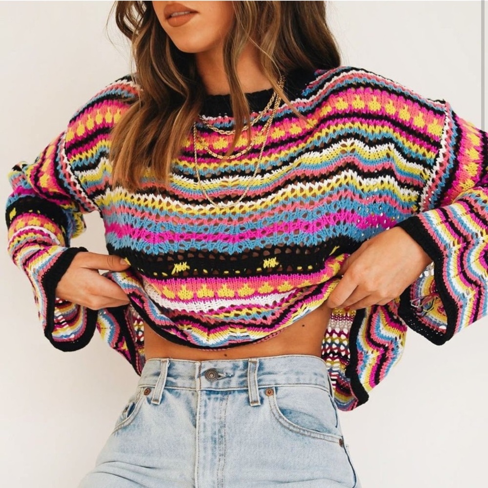 Verge Girl Multicolor Striped Sweater